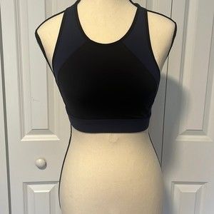 NWOT Athleta Black and Navy blue breathable sports bra size XS racerback